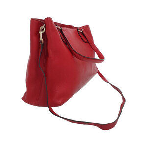 Gucci Red Leather 2way Bag Shoulder Working SOHO Tote